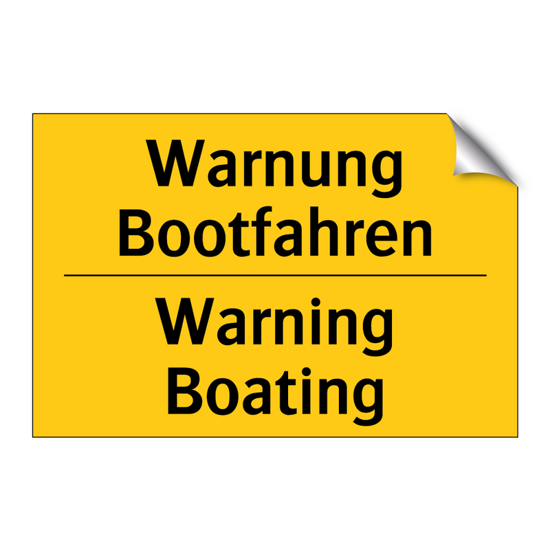 Warnung Bootfahren - Warning Boating