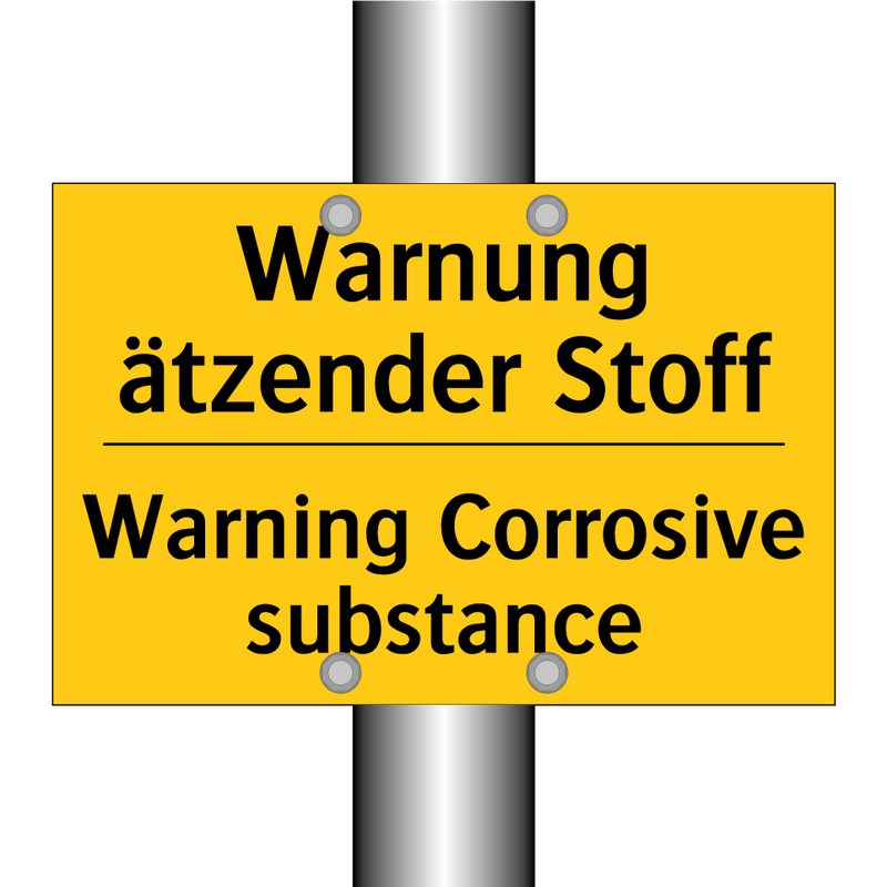 Warnung ätzender Stoff - Warning Corrosive substance