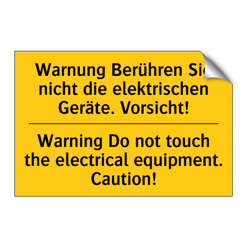 Warnung Berühren Sie nicht die /.../ - Warning Do not touch the electrical /.../