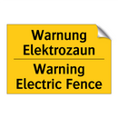Warnung Elektrozaun - Warning Electric Fence