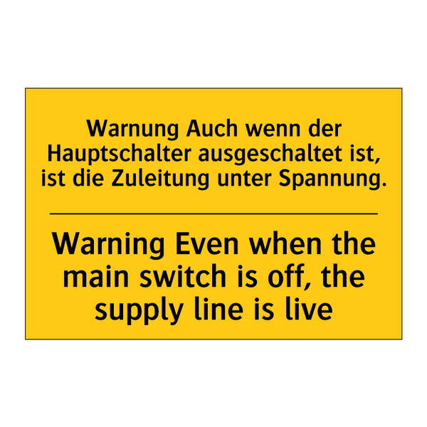 Warnung Auch wenn der Hauptschalter /.../ - Warning Even when the main switch /.../