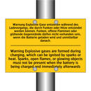 Warnung Explosive Gase entstehen /.../ - Warning Explosive gases are formed /.../