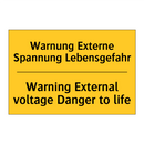 Warnung Externe Spannung Lebensgefahr/.../ - Warning External voltage Danger /.../