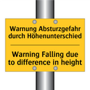Warnung Absturzgefahr durch Höhenunterschied/.../ - Warning Falling due to difference /.../
