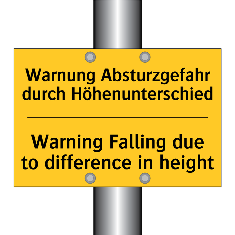Warnung Absturzgefahr durch Höhenunterschied/.../ - Warning Falling due to difference /.../