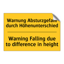 Warnung Absturzgefahr durch Höhenunterschied/.../ - Warning Falling due to difference /.../