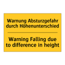 Warnung Absturzgefahr durch Höhenunterschied/.../ - Warning Falling due to difference /.../