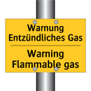 Warnung Entzündliches Gas - Warning Flammable gas