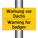Warnung vor Dachs - Warning for badger