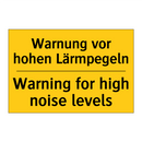 Warnung vor hohen Lärmpegeln - Warning for high noise levels