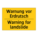 Warnung vor Erdrutsch - Warning for landslide