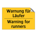 Warnung für Läufer - Warning for runners