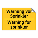 Warnung vor Sprinkler - Warning for sprinkler