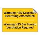 Warnung H2S-Gasgefahr Belüftung /.../ - Warning H2S Gas Hazard Ventilation /.../