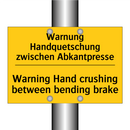 Warnung Handquetschung zwischen /.../ - Warning Hand crushing between /.../
