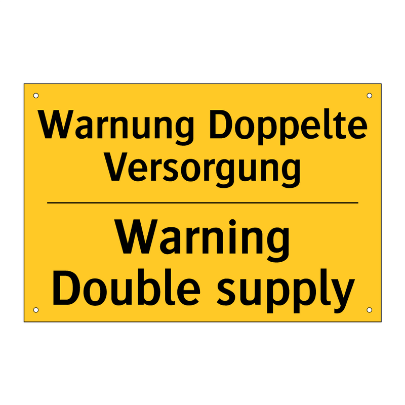 Warnung Doppelte Versorgung - Warning Double supply
