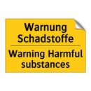 Warnung Schadstoffe - Warning Harmful substances
