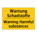 Warnung Schadstoffe - Warning Harmful substances