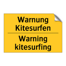 Warnung Kitesurfen - Warning kitesurfing