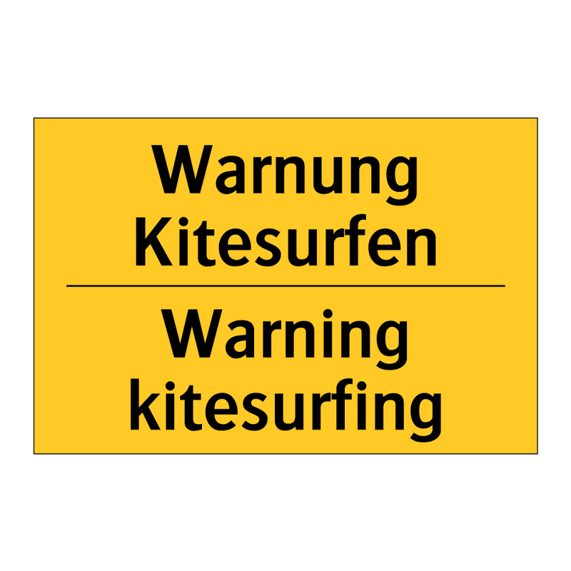 Warnung Kitesurfen - Warning kitesurfing