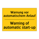 Warnung vor automatischem Anlauf/.../ - Warning of automatic start-up