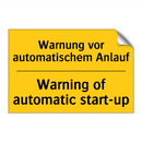 Warnung vor automatischem Anlauf/.../ - Warning of automatic start-up