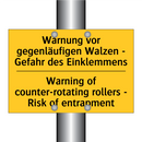 Warnung vor gegenläufigen Walzen /.../ - Warning of counter-rotating rollers /.../