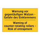 Warnung vor gegenläufigen Walzen /.../ - Warning of counter-rotating rollers /.../