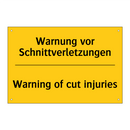 Warnung vor Schnittverletzungen/.../ - Warning of cut injuries