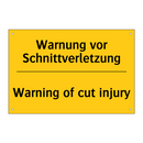 Warnung vor Schnittverletzung - Warning of cut injury