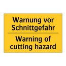 Warnung vor Schnittgefahr - Warning of cutting hazard