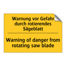 Warnung vor Gefahr durch rotierendes /.../ - Warning of danger from rotating /.../