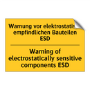 Warnung vor elektrostatisch empfindlichen /.../ - Warning of electrostatically sensitive /.../