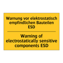 Warnung vor elektrostatisch empfindlichen /.../ - Warning of electrostatically sensitive /.../