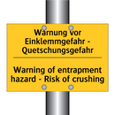 Warnung vor Einklemmgefahr - Quetschungsgefahr/.../ - Warning of entrapment hazard - /.../