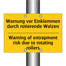 Warnung vor Einklemmen durch rotierende /.../ - Warning of entrapment risk due /.../