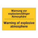 Warnung vor explosionsfähiger /.../ - Warning of explosive atmosphere/.../