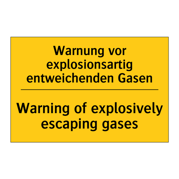 Warnung vor explosionsartig entweichenden /.../ - Warning of explosively escaping /.../