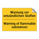 Warnung vor entzündlichen Stoffen/.../ - Warning of flammable substances/.../
