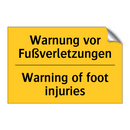 Warnung vor Fußverletzungen - Warning of foot injuries