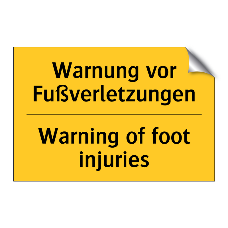 Warnung vor Fußverletzungen - Warning of foot injuries