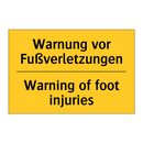 Warnung vor Fußverletzungen - Warning of foot injuries
