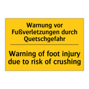 Warnung vor Fußverletzungen durch /.../ - Warning of foot injury due to /.../