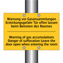 Warnung vor Gasansammlungen Erstickungsgefahr /.../ - Warning of gas accumulations Danger /.../