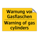 Warnung vor Gasflaschen - Warning of gas cylinders