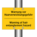 Warnung vor Haarverwicklungsgefahr/.../ - Warning of hair entanglement hazard/.../