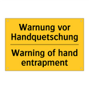 Warnung vor Handquetschung - Warning of hand entrapment