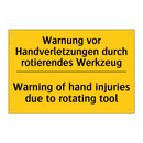 Warnung vor Handverletzungen durch /.../ - Warning of hand injuries due to /.../