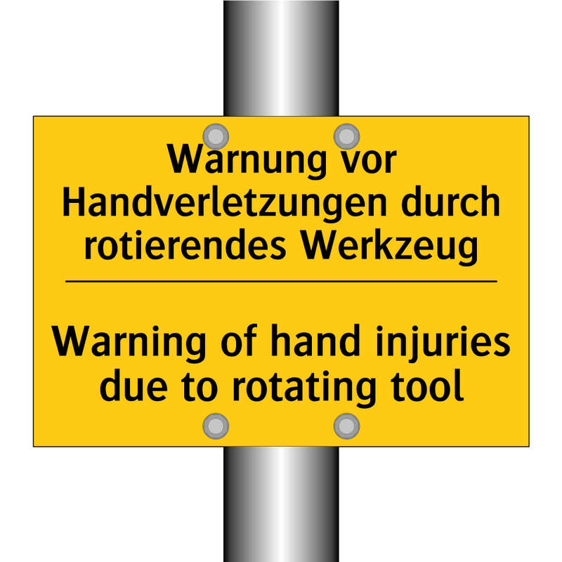 Warnung vor Handverletzungen durch /.../ - Warning of hand injuries due to /.../