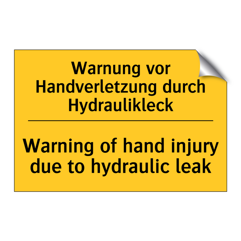 Warnung vor Handverletzung durch /.../ - Warning of hand injury due to /.../